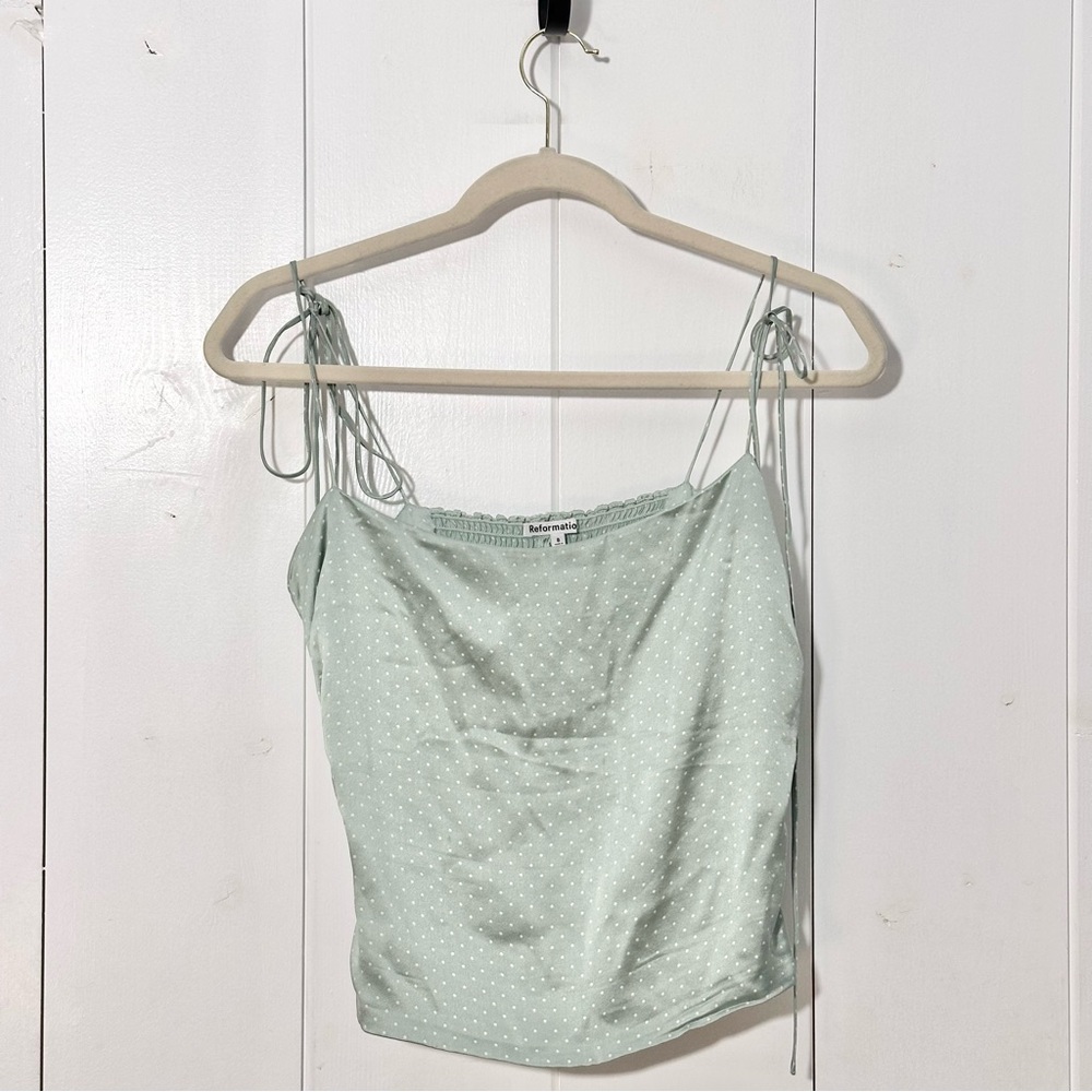 Reformation Lucrezia Silk Top In Verine Size 8 - Picture 9 of 14
